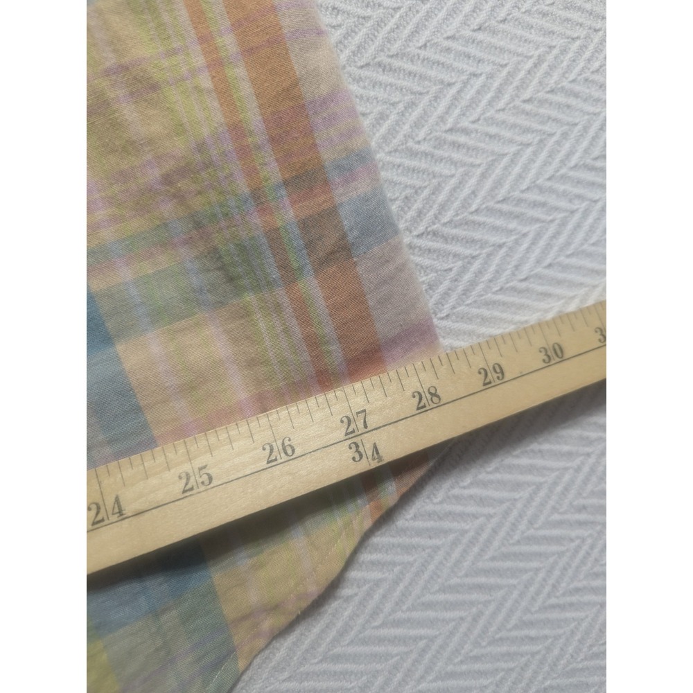 Lauren Ralph Lauren Shirt Womens 3X Pastel Plaid Linen Cotton Roll Tab - Picture 7 of 16